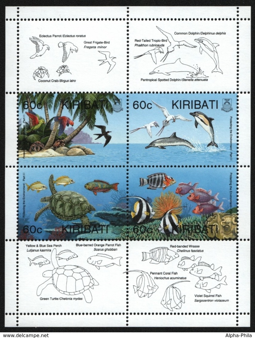 Kiribati 1995 - Mi-Nr. 715-718 ** - MNH - Wildtiere / Wild Animals - Kiribati (1979-...)