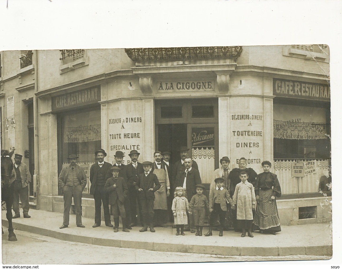 Carte Photo à Localiser A La Cigogne Ackermann Beau Plan Defaut Coté Droit - Cafés