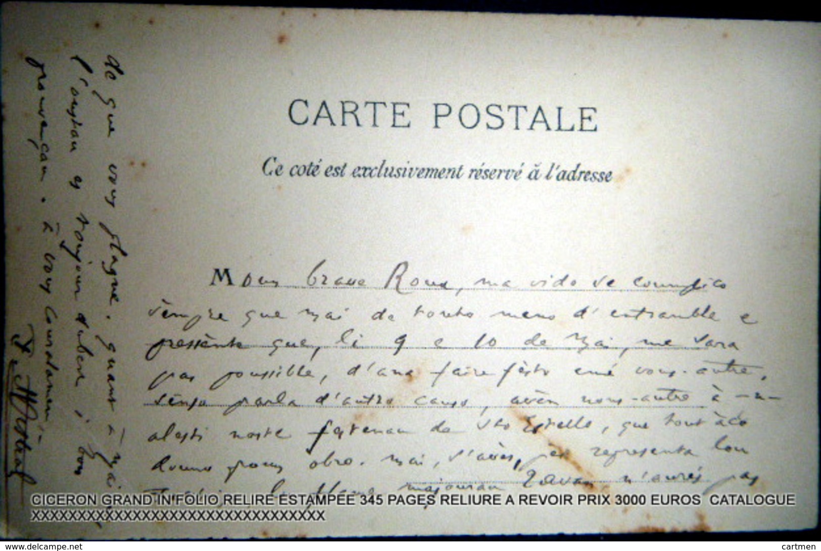 FREDERIC MISTRAL AUTOGRAPHE CARTE POSTALE TEXTE MANUSCRIT ET SIGNE PAR MISTRAL 1900 A ROUX - Autres & Non Classés