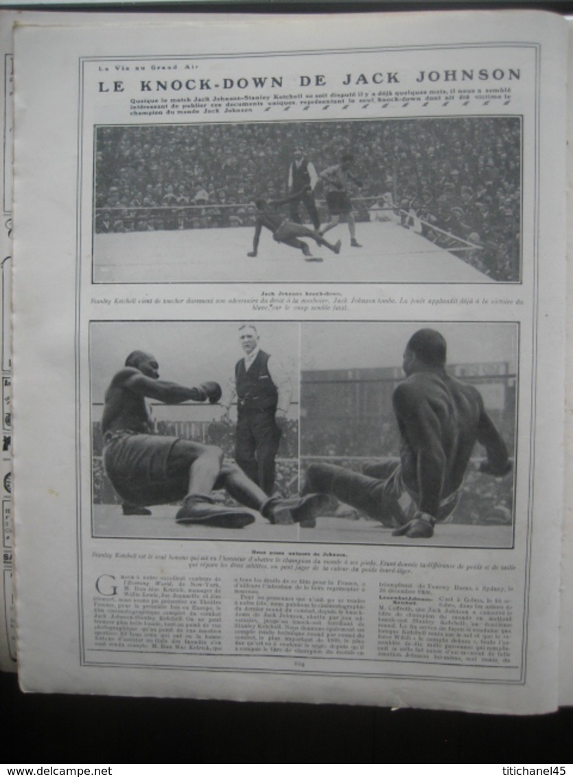 1910 ROUGIER TRIOMPHATEUR D'HELIOPOLIS/ACCIDENT MORTIMER-SINGER,KNOC-DOWN DE JACK JOHSON/GALA DE BOXE/ELLEGAARD-P.DIDIER