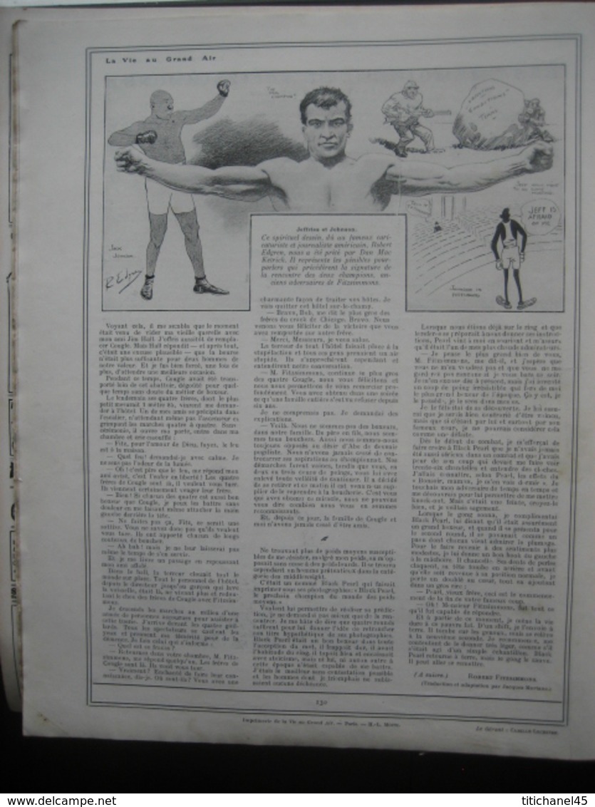 1910 ROUGIER TRIOMPHATEUR D'HELIOPOLIS/ACCIDENT MORTIMER-SINGER,KNOC-DOWN DE JACK JOHSON/GALA DE BOXE/ELLEGAARD-P.DIDIER