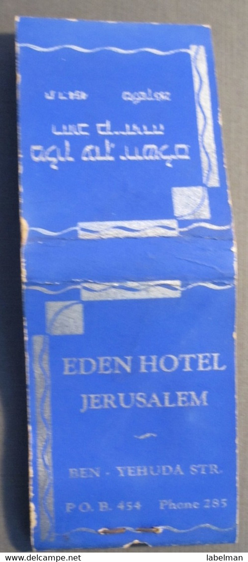 HOTEL MOTEL INN PENSION MOTOR HOUSE RESIDENCE EDEN MATCHBOX MATCH BOX JERUSALEM PALESTINE ISRAEL - Matchboxes