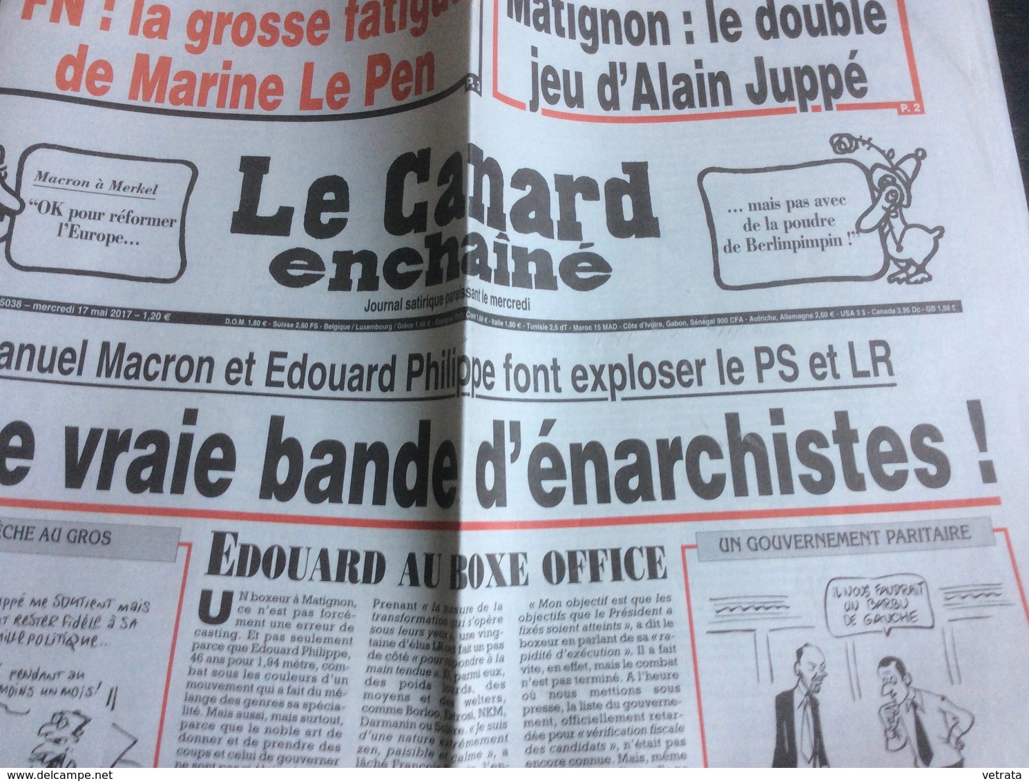 Le Canard Enchaîné N°5038 Du 17/05/17 : Macron Et Edouard Philippe, Une Vraie Bande D'énarchistes - Politique