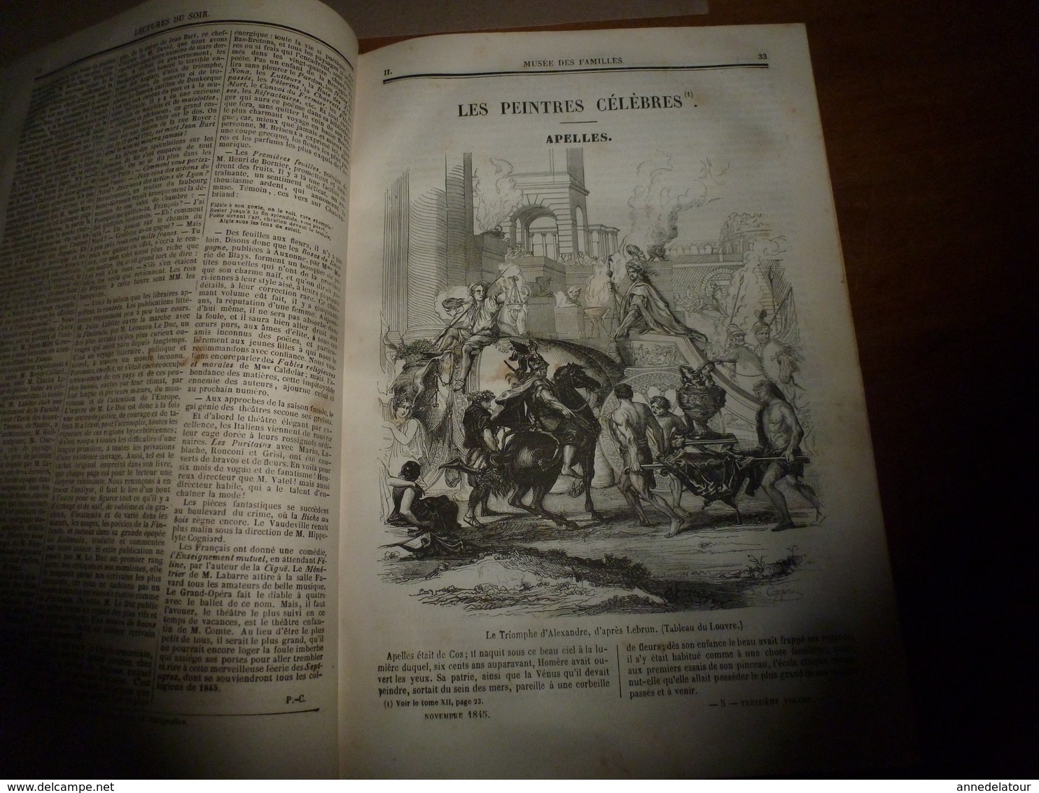 1845-46 MUSEE DES FAMILLES:Histoire de la danse;Histoire des poupées,des marionnettes;Tanger;Venise;Peintre Apelles ;etc