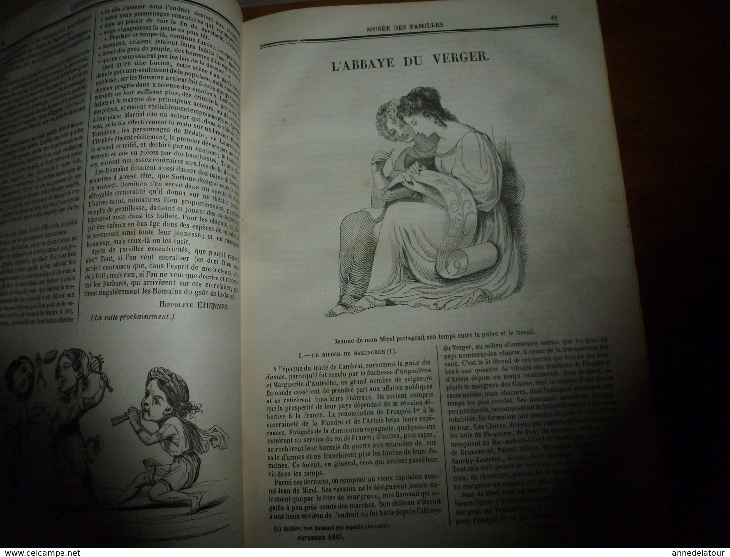 1845-46 MUSEE DES FAMILLES:Histoire de la danse;Histoire des poupées,des marionnettes;Tanger;Venise;Peintre Apelles ;etc