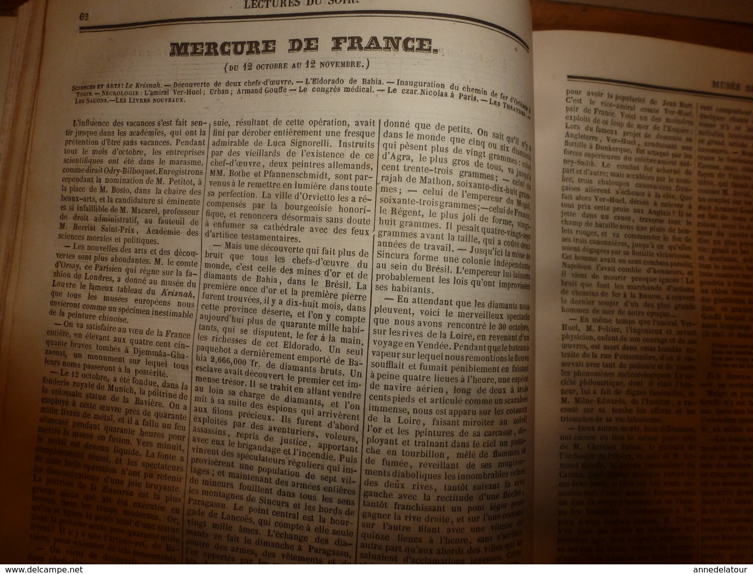 1845-46 MUSEE DES FAMILLES:Histoire de la danse;Histoire des poupées,des marionnettes;Tanger;Venise;Peintre Apelles ;etc