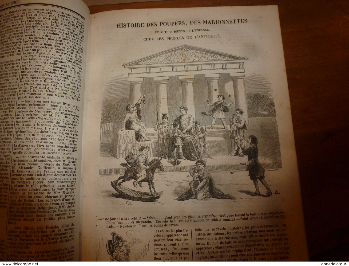 1845-46 MUSEE DES FAMILLES:Histoire de la danse;Histoire des poupées,des marionnettes;Tanger;Venise;Peintre Apelles ;etc