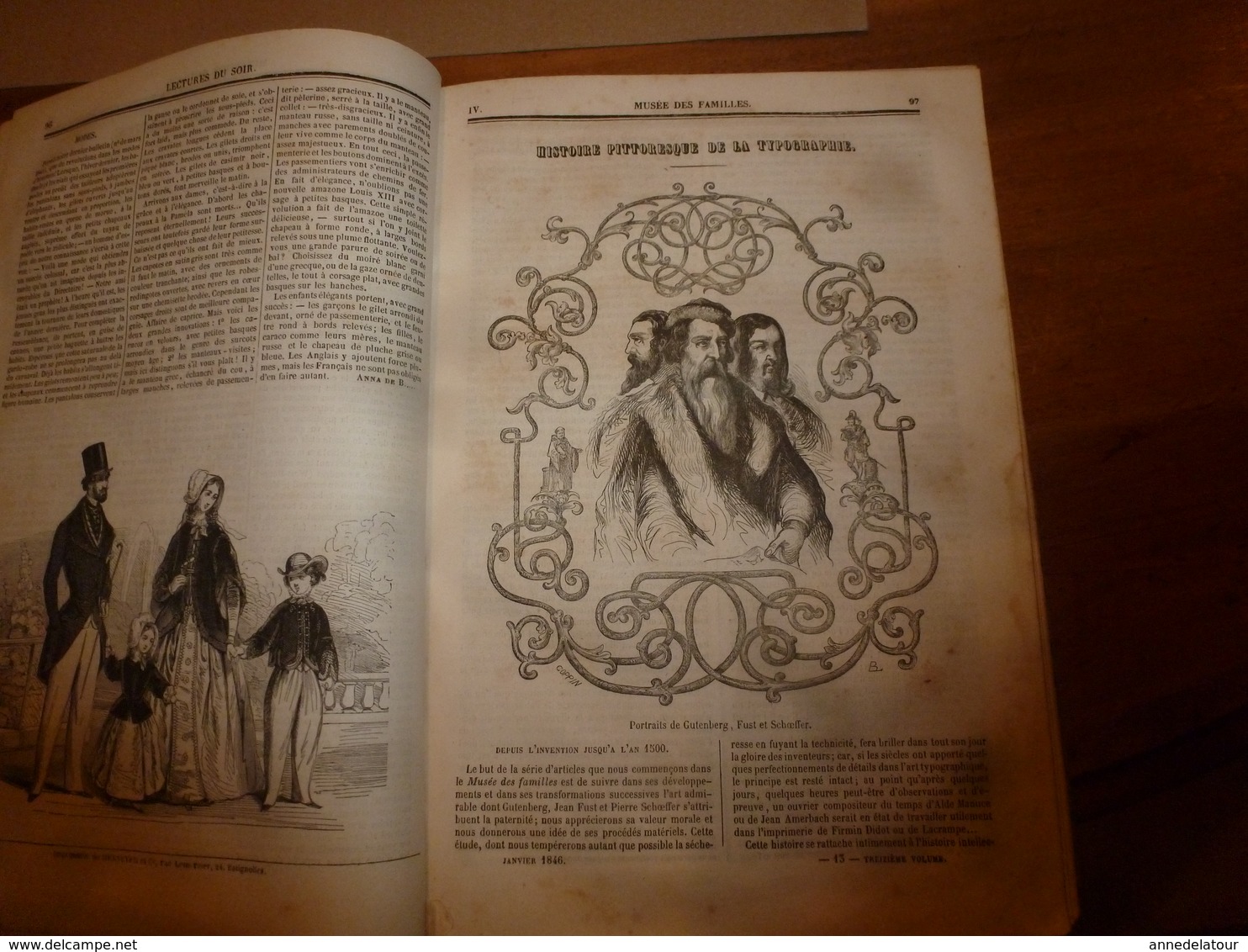 1845-46 MUSEE DES FAMILLES:Histoire de la danse;Histoire des poupées,des marionnettes;Tanger;Venise;Peintre Apelles ;etc