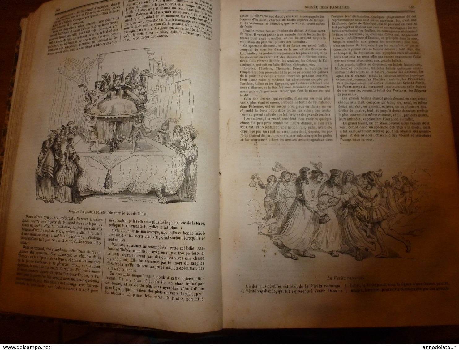 1845-46 MUSEE DES FAMILLES:Histoire de la danse;Histoire des poupées,des marionnettes;Tanger;Venise;Peintre Apelles ;etc