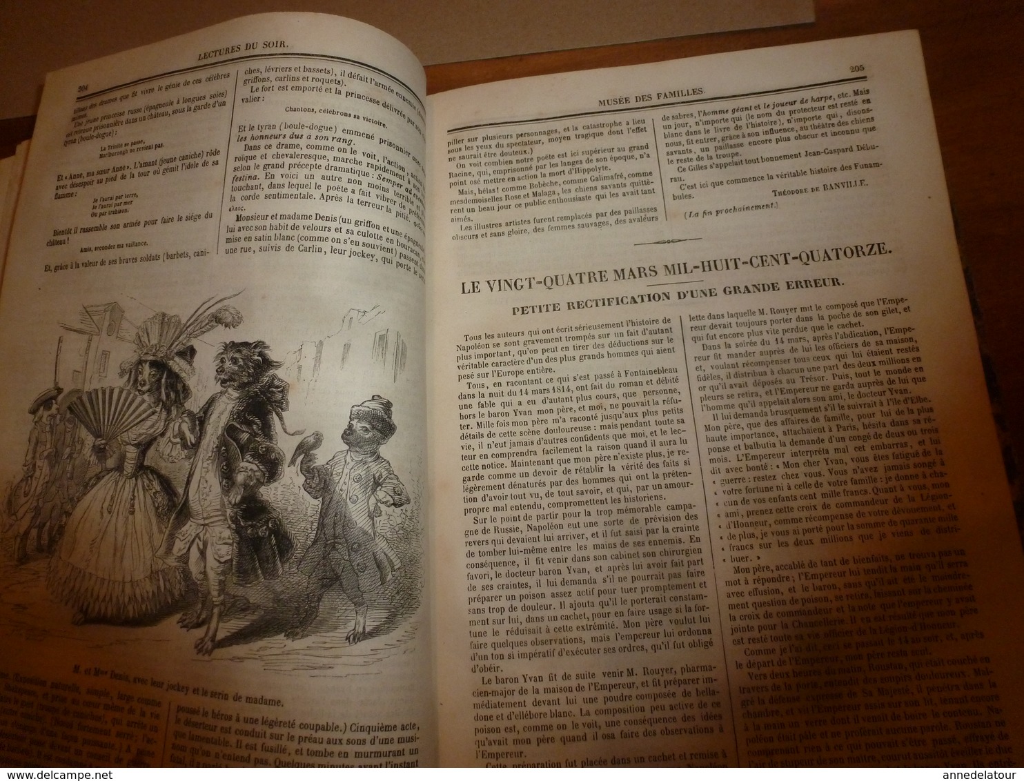 1845-46 MUSEE DES FAMILLES:Histoire de la danse;Histoire des poupées,des marionnettes;Tanger;Venise;Peintre Apelles ;etc