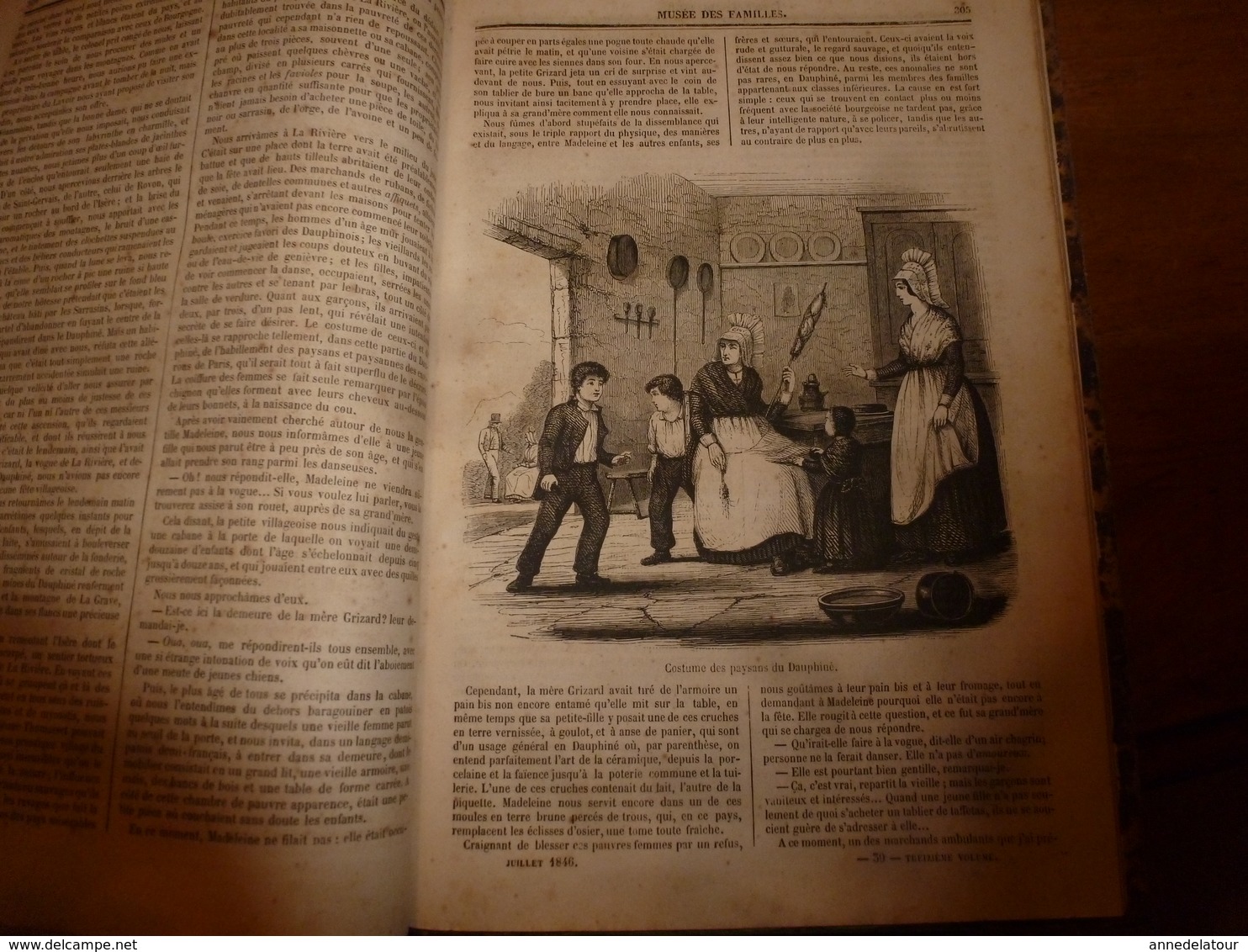 1845-46 MUSEE DES FAMILLES:Histoire de la danse;Histoire des poupées,des marionnettes;Tanger;Venise;Peintre Apelles ;etc