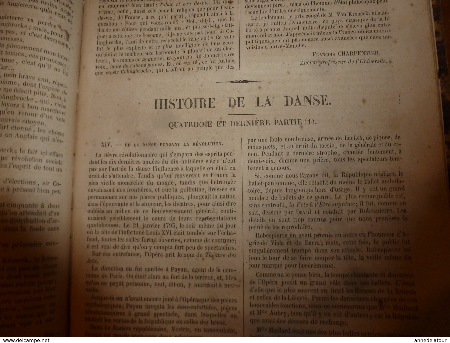 1845-46 MUSEE DES FAMILLES:Histoire de la danse;Histoire des poupées,des marionnettes;Tanger;Venise;Peintre Apelles ;etc