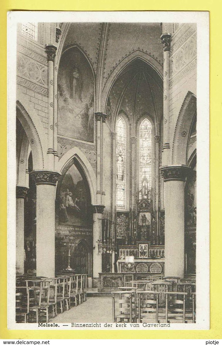 * Melsele (Beveren Waas - Gaverland) * (PIB - P.I.B.) Binnenzicht Kerk Van Gaverland, Intérieur église, Church, Autel - Beveren-Waas