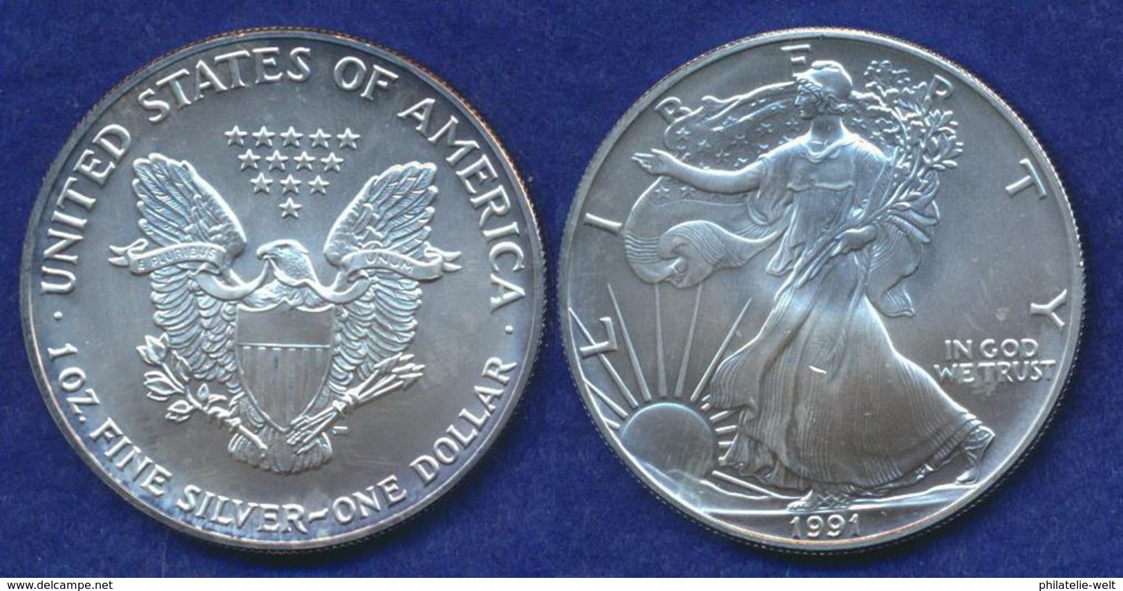 USA 1 Dollar 1991 Liberty Ag999 1oz - 1979-1999: Anthony