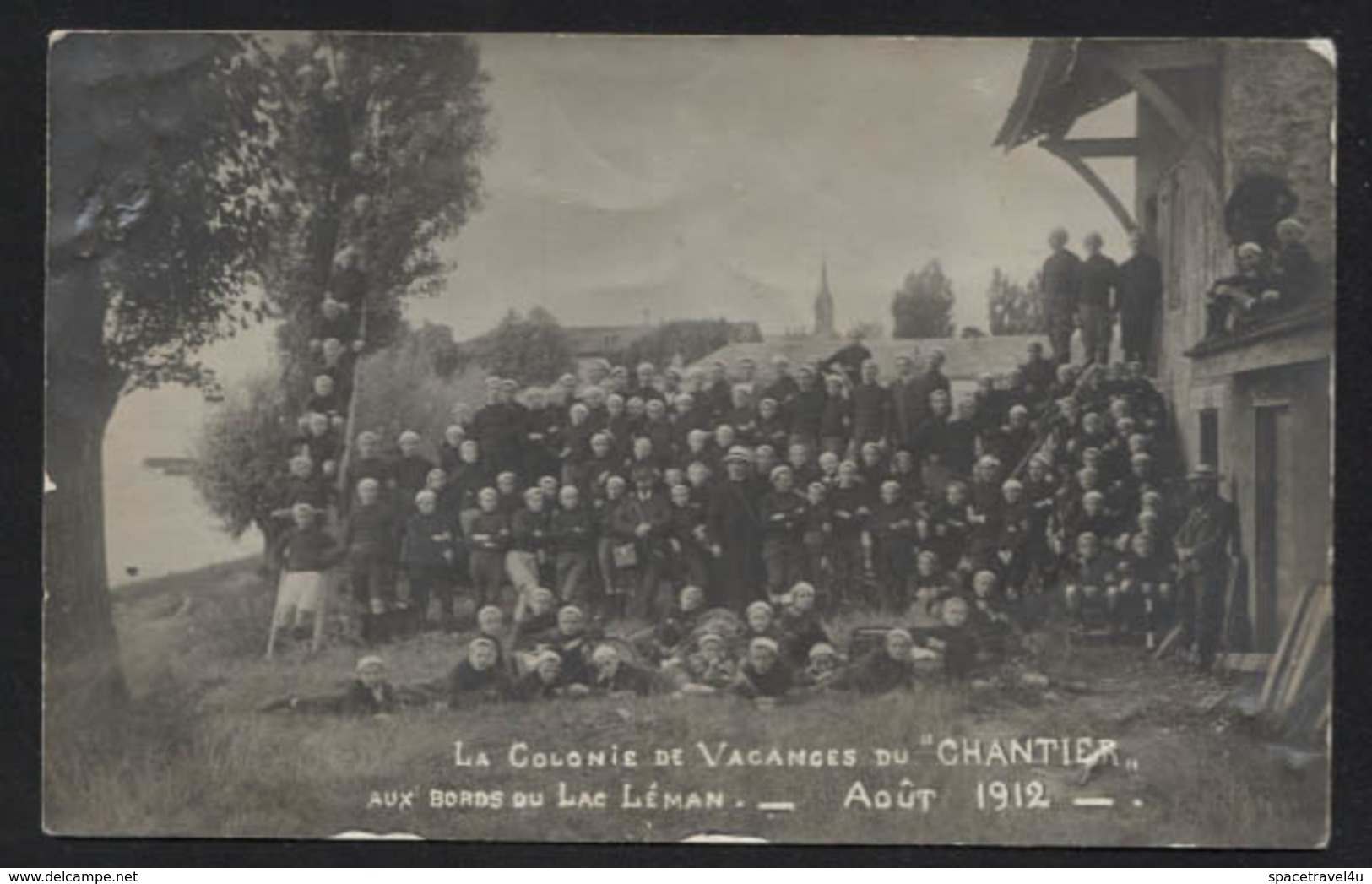 SWITZERLAND - Geneva -  La Colonie De Vacances Du Chantier Lac Léman , 1912. - Vintage Photo Postcard (APAT2-255) - Genève