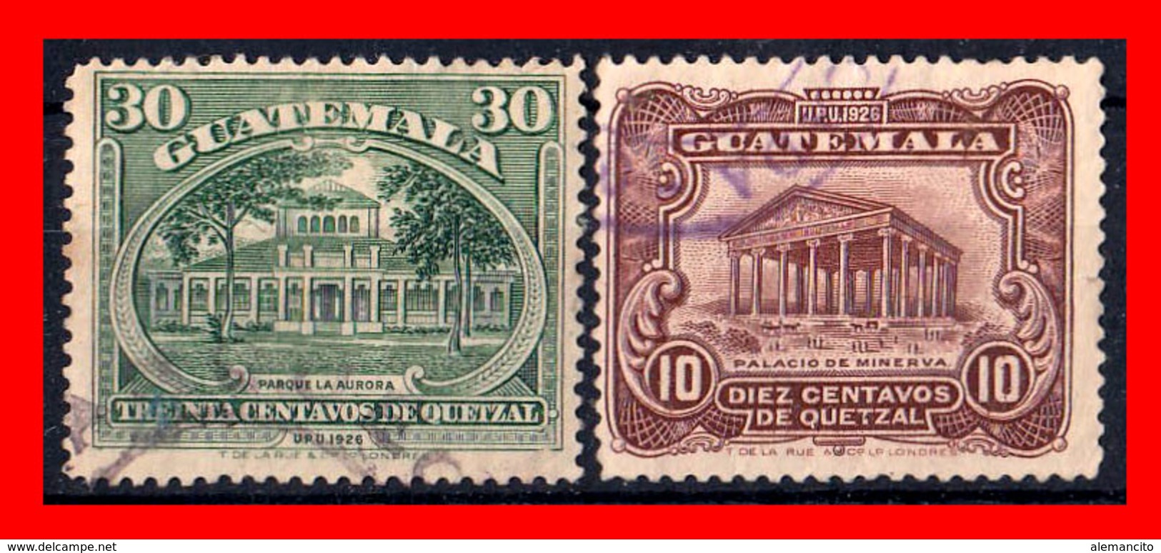GUATEMALA (AMERICA DEL NORTE) 2 SELLOS AÑO 1902 SÍMBOLOS NACIONALES. - Guatemala