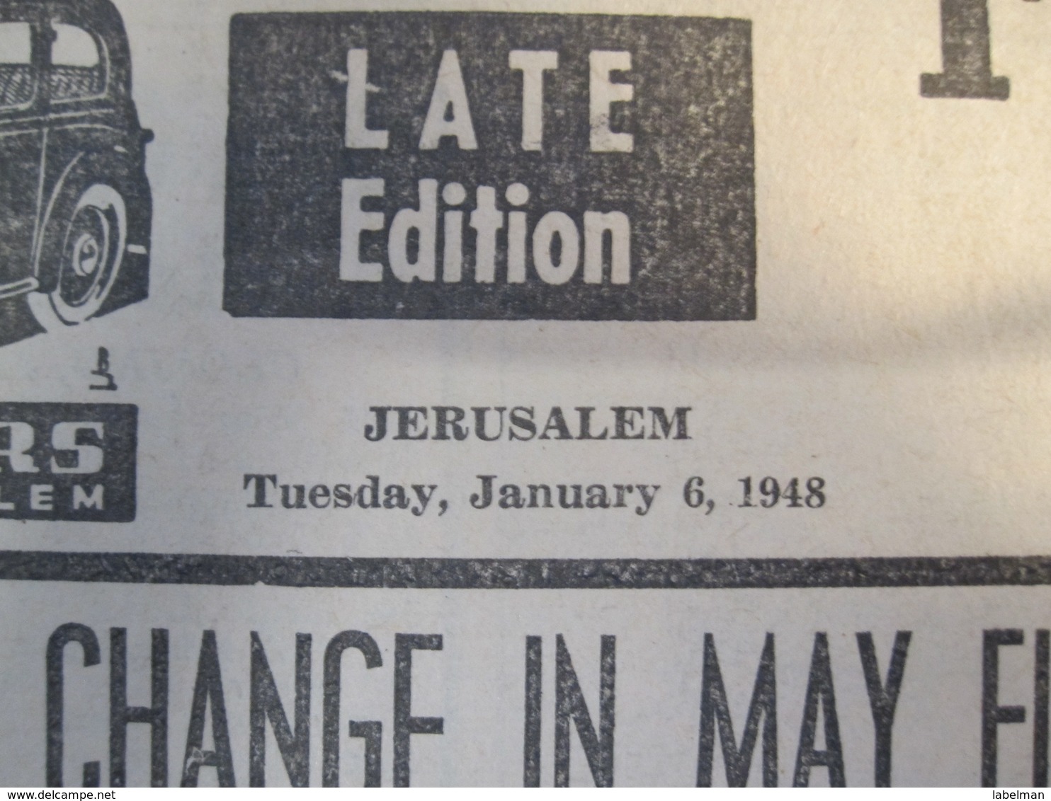 ISRAEL PALESTINE SEMIRAMIS HOTEL JERUSALEM BOMB TERROR ATTACK 1948 NEWSPAPER ADVERTISING SPANISH CONSUL DEATH ORIGINAL - Advertising