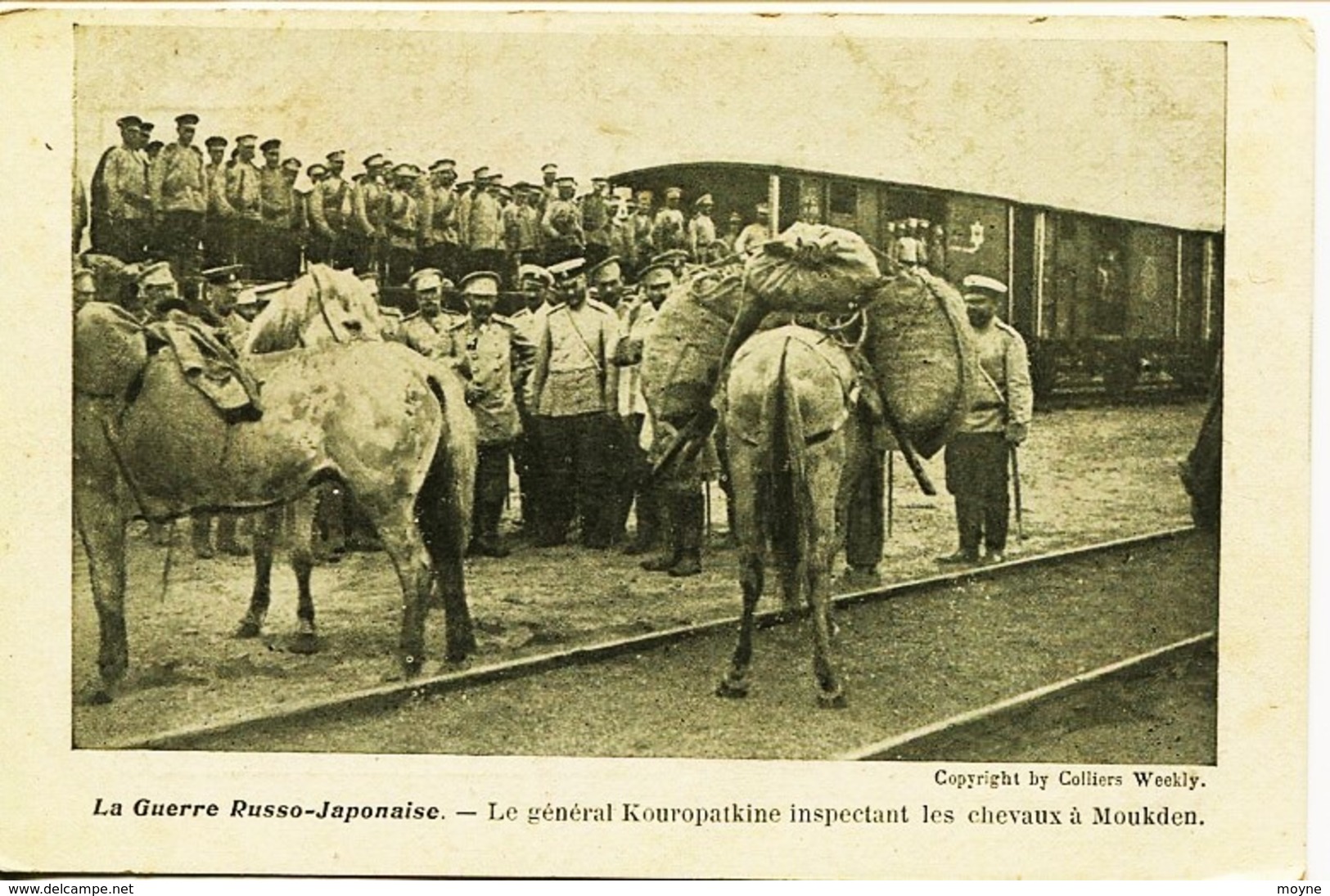 12552 - Japon - La Guerre Russo - Japonaise. : Le GENERAL KOUROPATKINE INSPERCTANT LES CHEVAUX à MOUKDEN - Autres & Non Classés