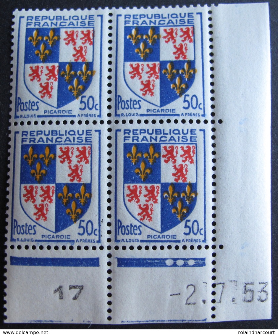 R1949/236 - 1953 - BLASON DE PICARDIE - BLOC N°951 TIMBRES NEUFS** CdF Daté - 1950-1959