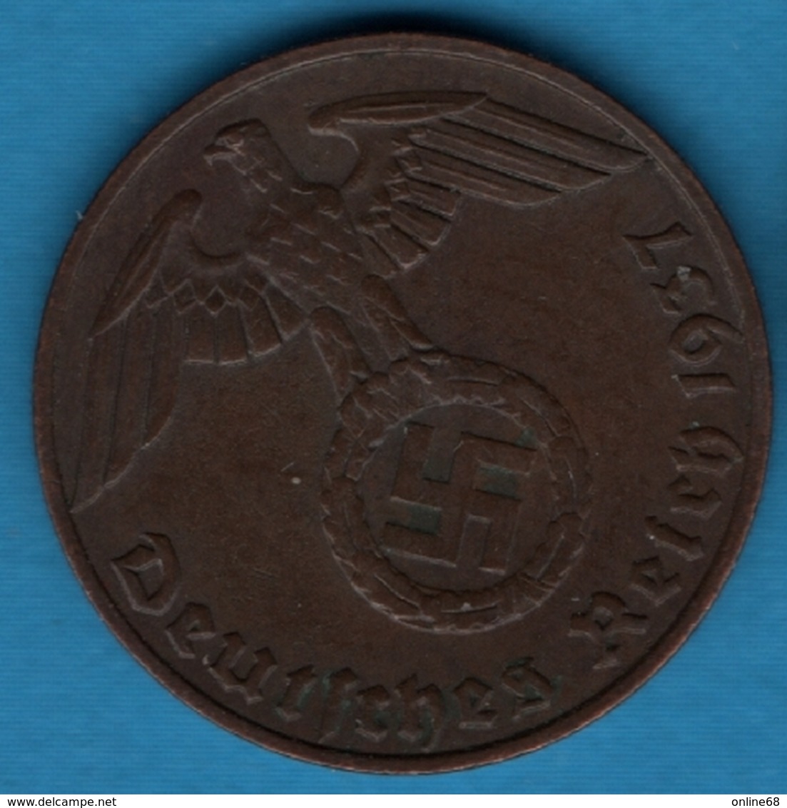 DEUTSCHES REICH 1 REICHSPFENNIG  1937 E KM# 89 (svastika) - 1 Reichspfennig