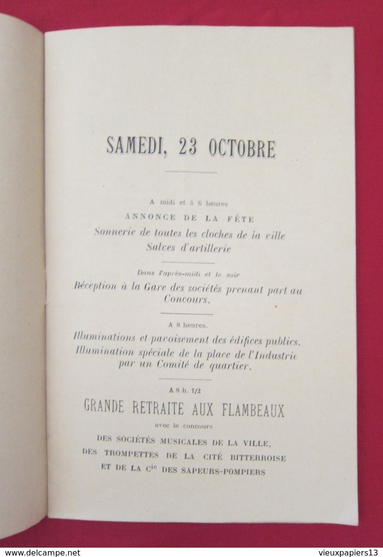 Rare Programme De 1897 Ville De MILLAU (Aveyron) Fêtes Des 23, 24 & 25 Oct. 1897 - TBE - Vélocipèdes Montgolfière &c - Programmes