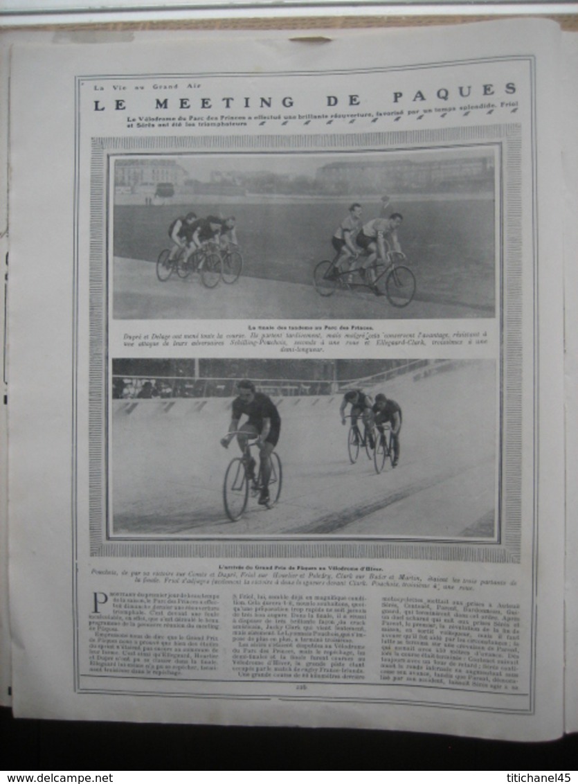 1910 RUGBY FRANCE-IRLANDE/HENRI FARMAN/CYCLISME : PARIS ROUBAIX - MEETING PARC DES PRINCES/ HOCKEY : FRANCE-ANGLETERRE