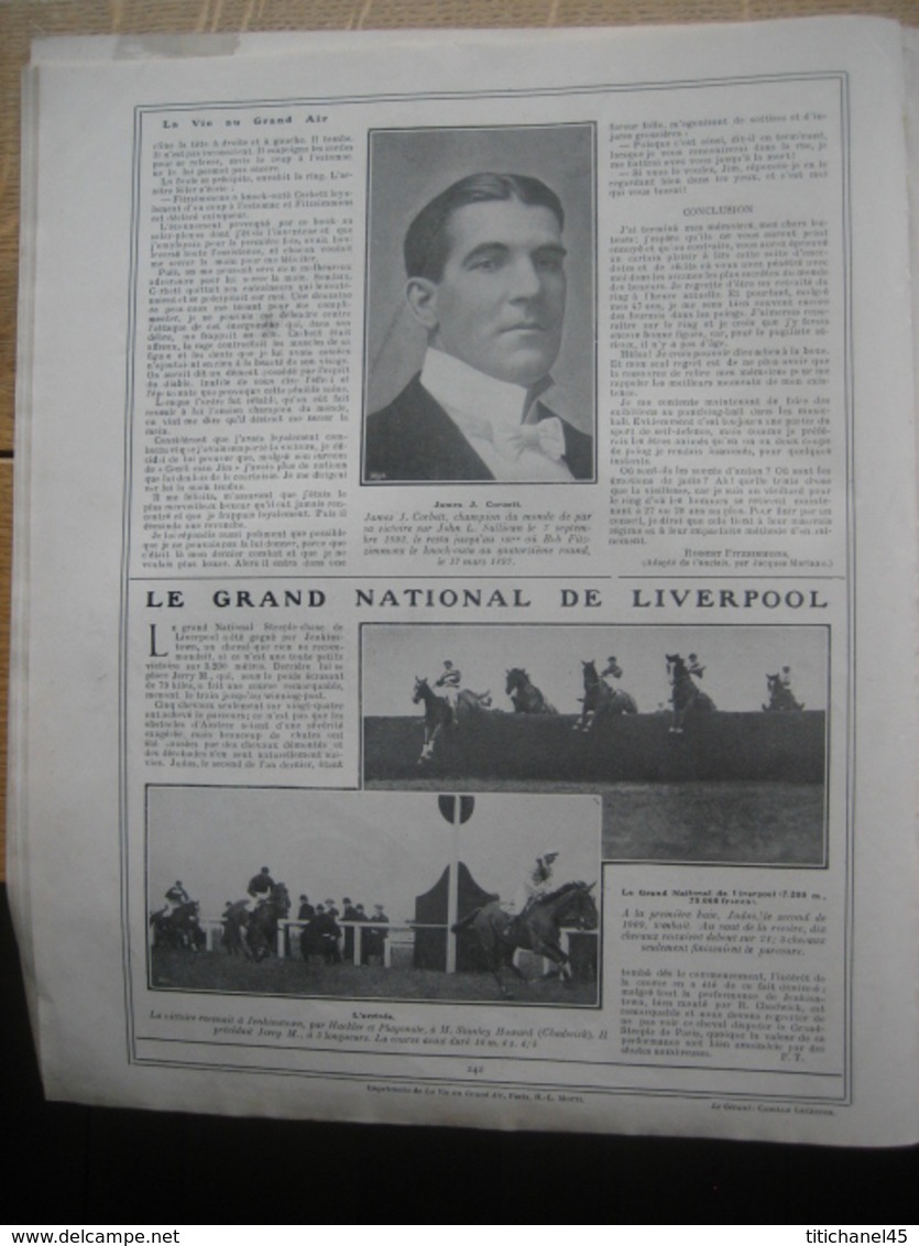 1910 RUGBY FRANCE-IRLANDE/HENRI FARMAN/CYCLISME : PARIS ROUBAIX - MEETING PARC DES PRINCES/ HOCKEY : FRANCE-ANGLETERRE