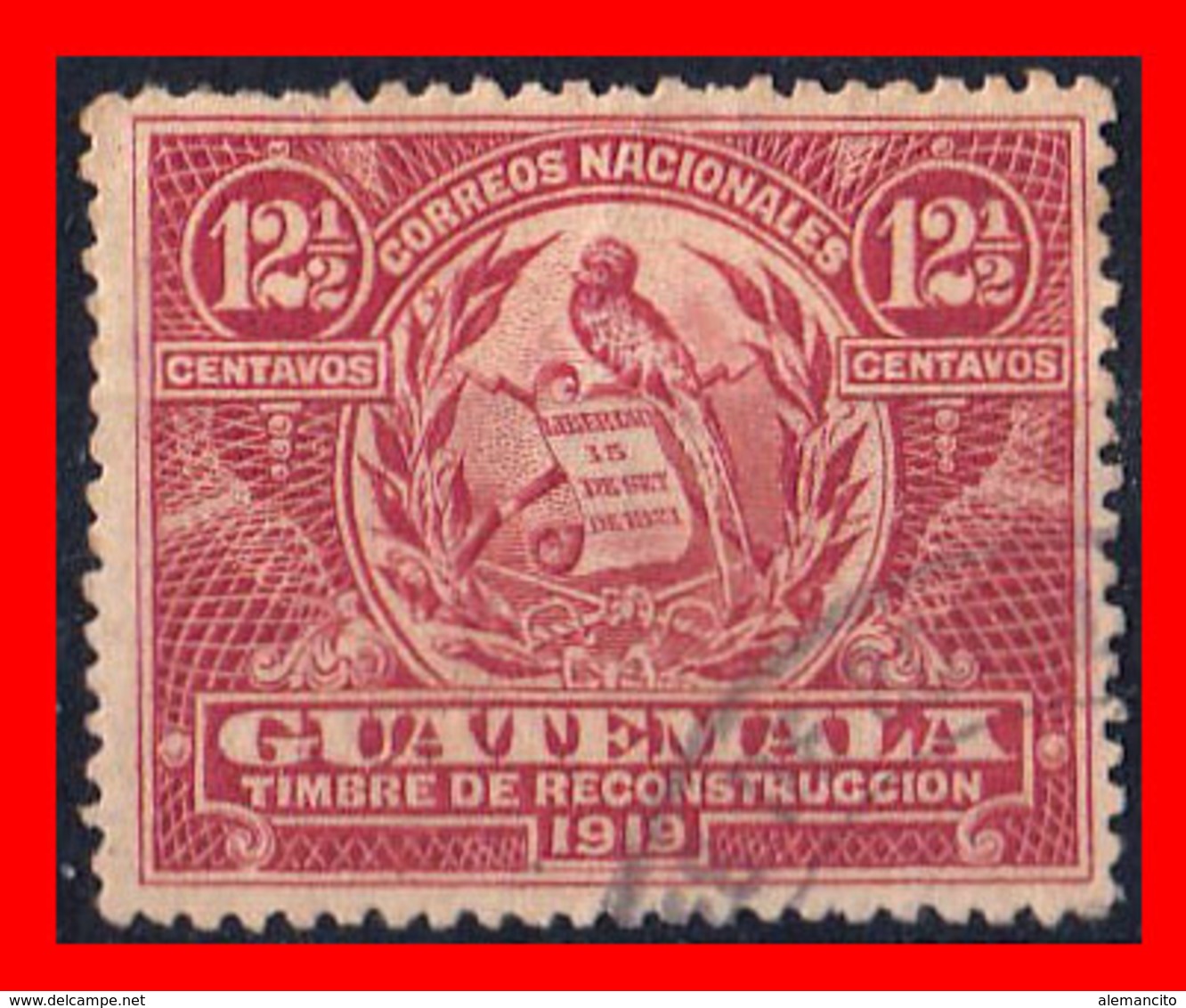 GUATEMALA (AMERICA DEL NORTE)  SELLO AÑO 1919 - Guatemala