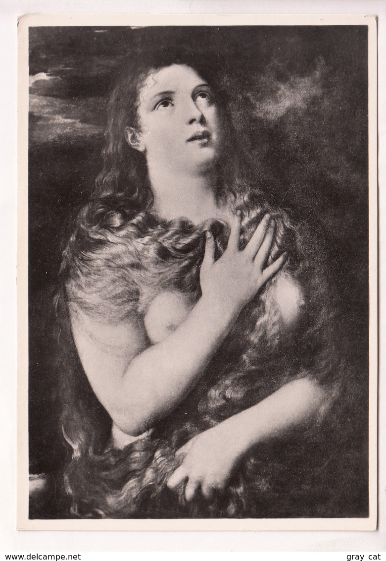 FIRENZE, GALLERIA PITTI, Tiziano - La Maddalena, Unused Real Photo, Vera Fotografia Postcard [23054] - Paintings