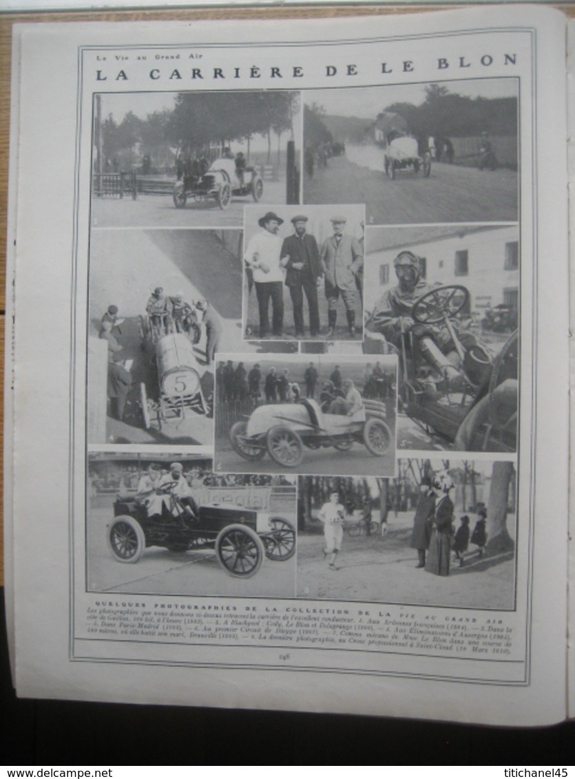 1910 AVIATION : EMILE DUBONNET A JUVISY/LES OFFICIERS AVIATEURS/LA CARRIERE DE LE BLON/LOUIS BOUCHARD/LONGCHAMP