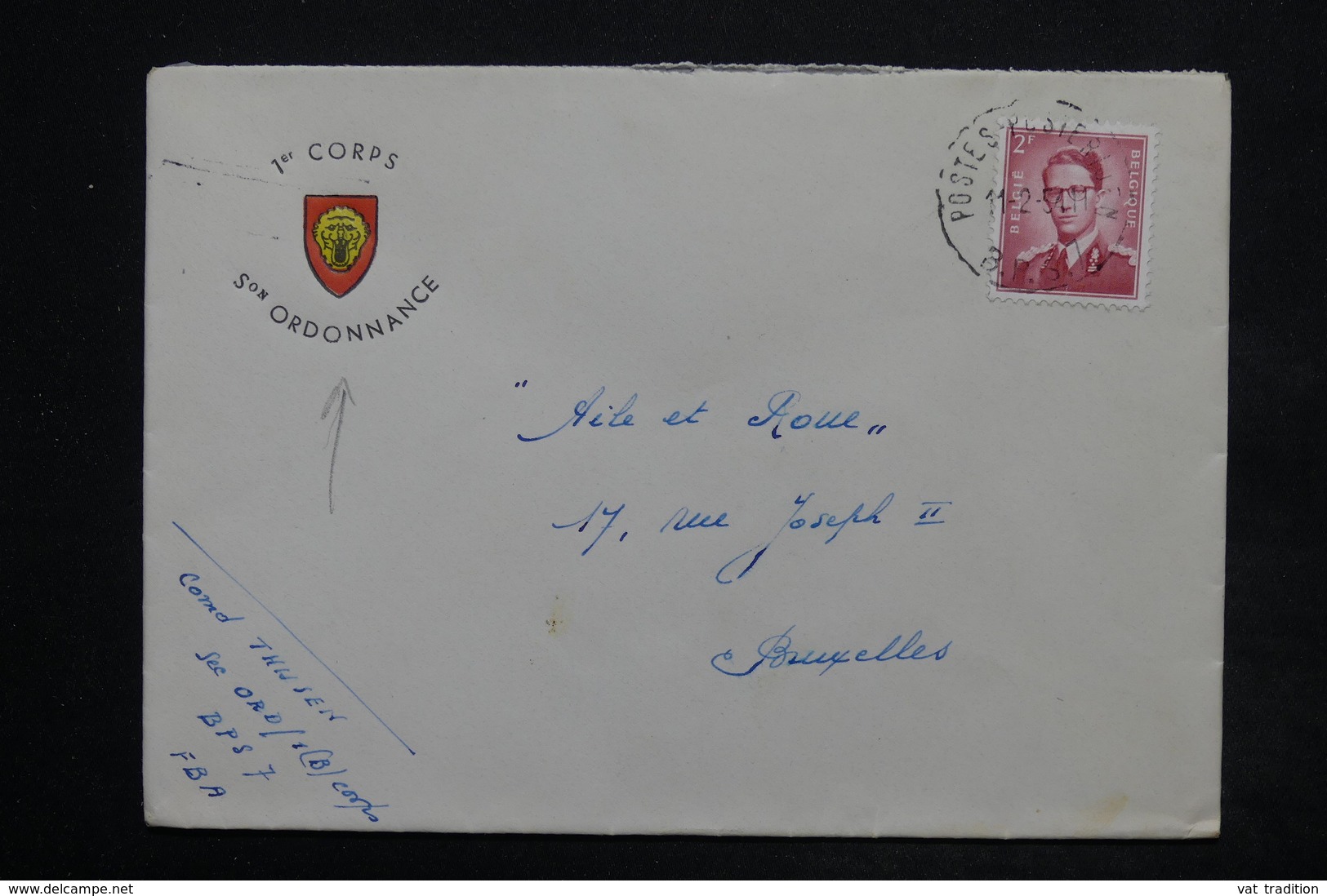 BELGIQUE - Enveloppe Militaire De F.B.A. BPS 7 ( Forces Belges En Allemagne) Pour Bruxelles En 1954 - L 25076 - Covers & Documents