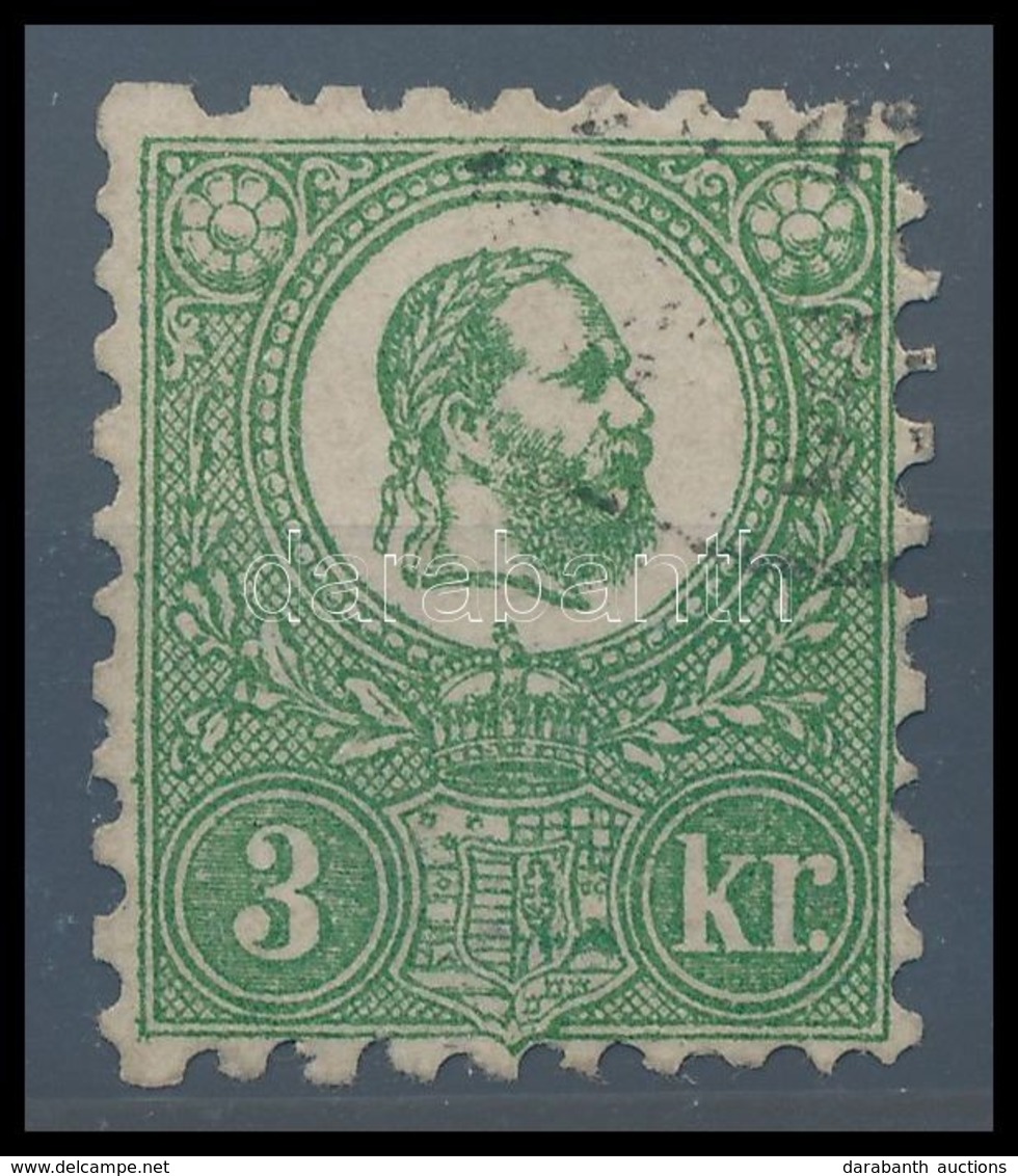 O 1871 Kőnyomat 3kr I. Típus Sötétzöld, Szép Darab (175.000) - Other & Unclassified