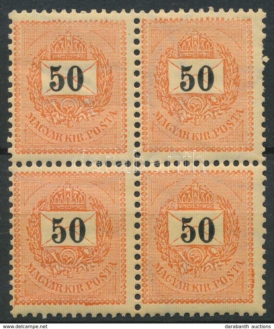 ** 1889 50kr ,,E' Négyestömb (80.000) (1 Bélyegen Foghibák / Perf. Faults On 1 Stamp) - Altri & Non Classificati