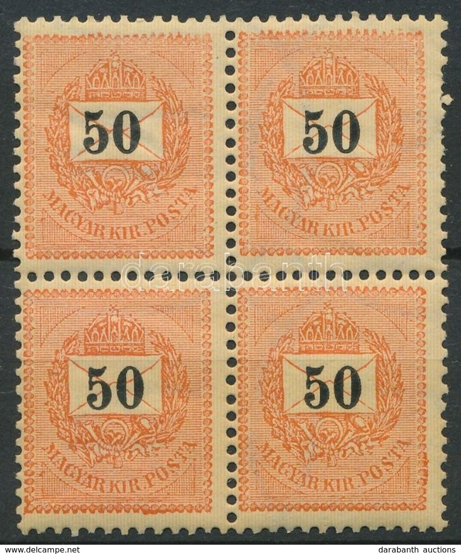 ** 1889 50kr ,,E' Négyestömb (80.000) (1 Bélyegen Foghibák / Perf. Faults On 1 Stamp) - Andere & Zonder Classificatie