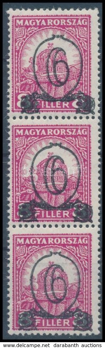 ** 1931 Kisegítő Bélyeg (I) IX-Vj. 'B' 6f/8f Hármascsík (45.000) - Otros & Sin Clasificación