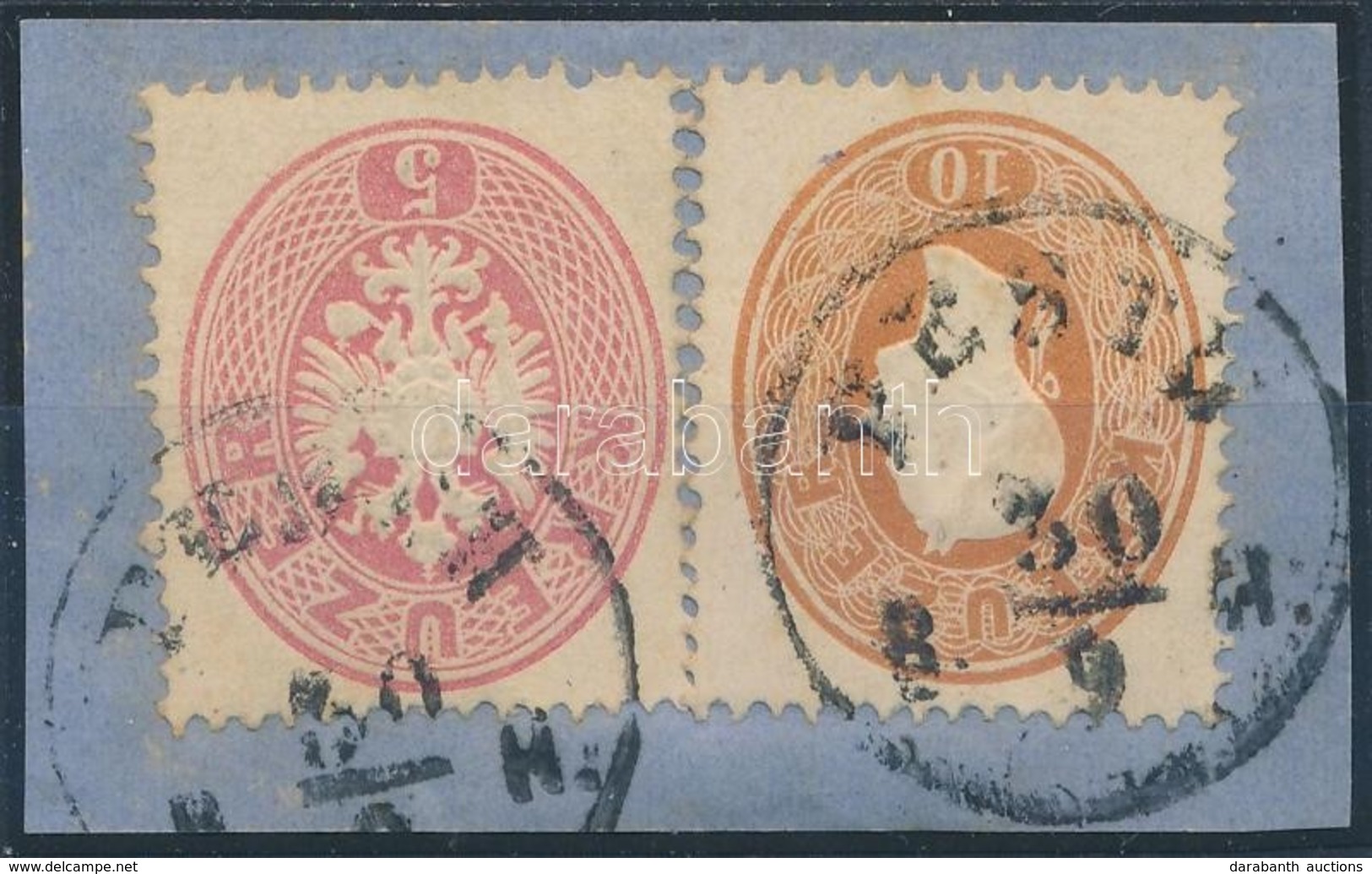 1861 10kr + 1863 5kr Vegyes Bérmentesítés ,,PESTH B.H' - Sonstige & Ohne Zuordnung