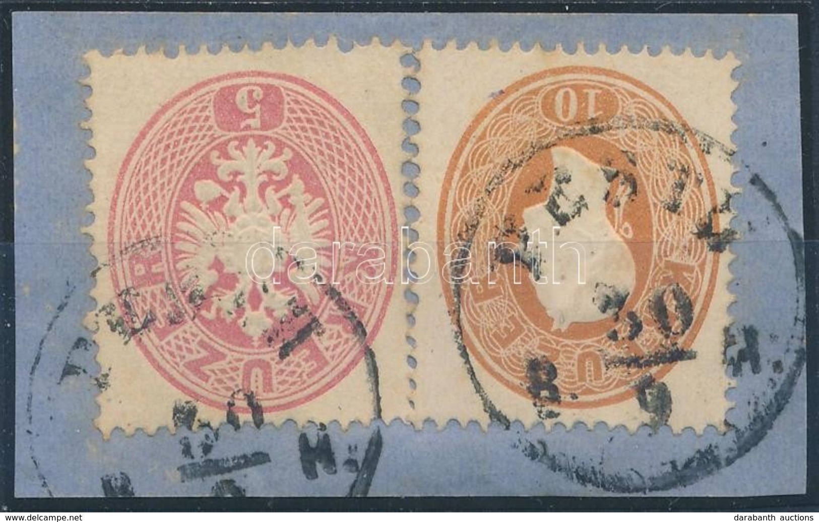 1861 10kr + 1863 5kr Vegyes Bérmentesítés ,,PESTH B.H' - Autres & Non Classés