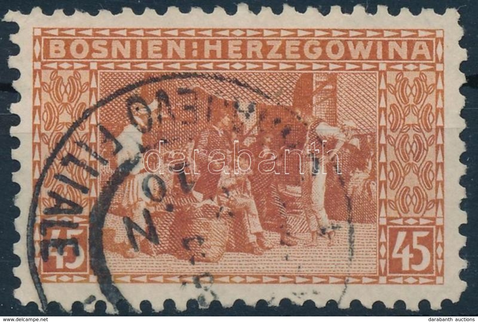 O Bosznia-Hercegovina 1906 45f 9 1/2 Fogazással RR! (7.500) - Otros & Sin Clasificación