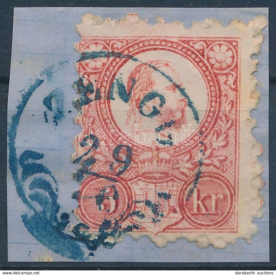 1871 Réznyomat 5kr Kék ,,ZENGG' (Gudlin 800 Pont) - Otros & Sin Clasificación