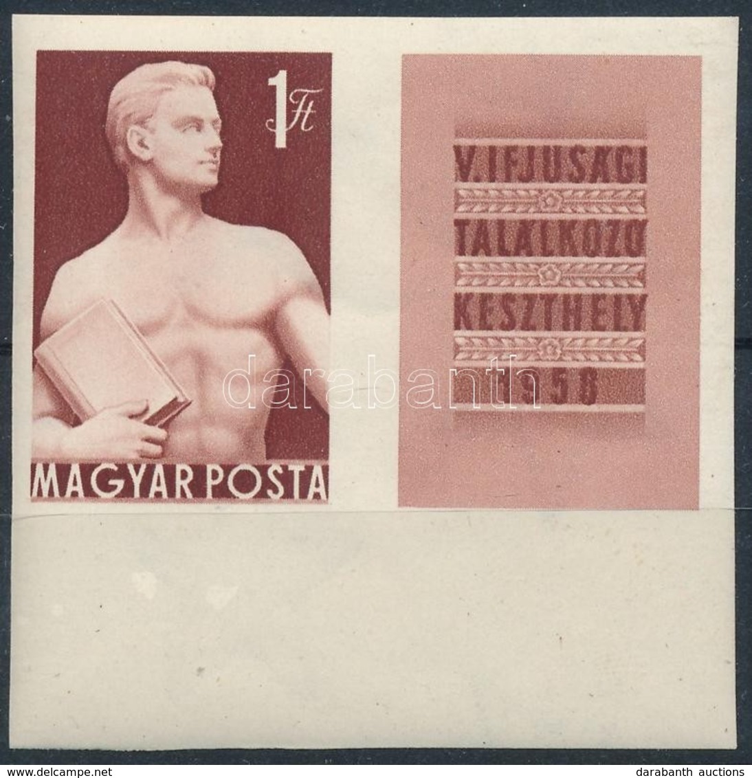 ** 1958 Keszthelyi Ifjúsági Találkozó Vágott ívszéli  (3.000) - Otros & Sin Clasificación