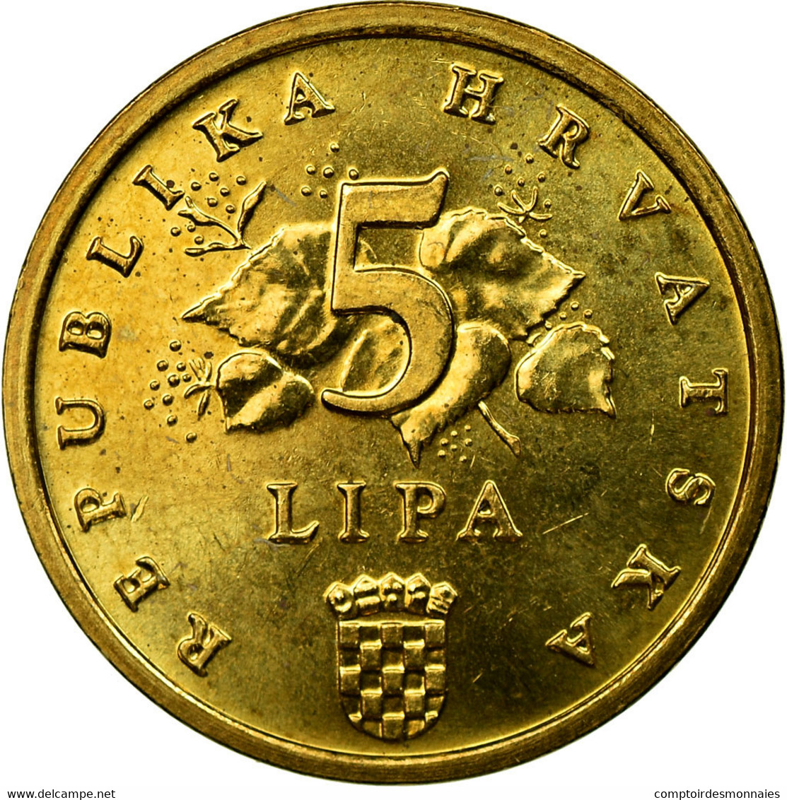Monnaie, Croatie, 5 Lipa, 1993, SUP, Brass Plated Steel, KM:5 - Croatie
