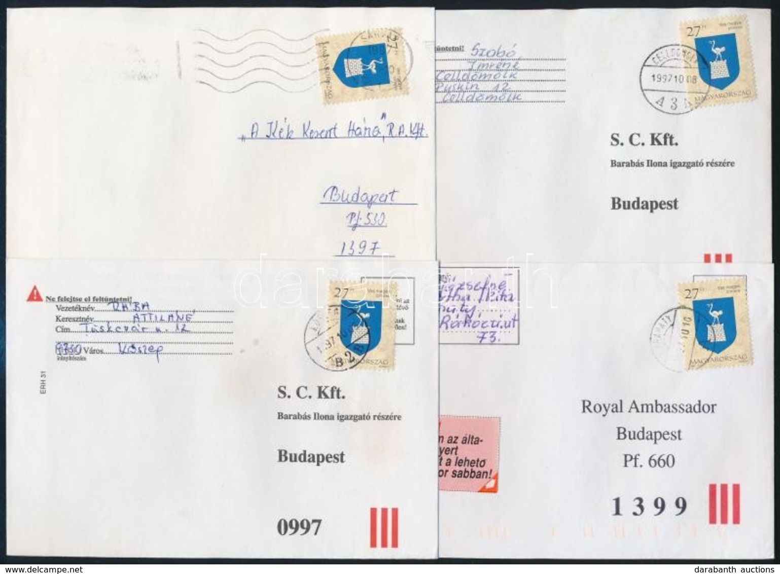 1995-1997 150 Db Vas Megyei Címeres Levél, Saját Megyei Településekről - Autres & Non Classés