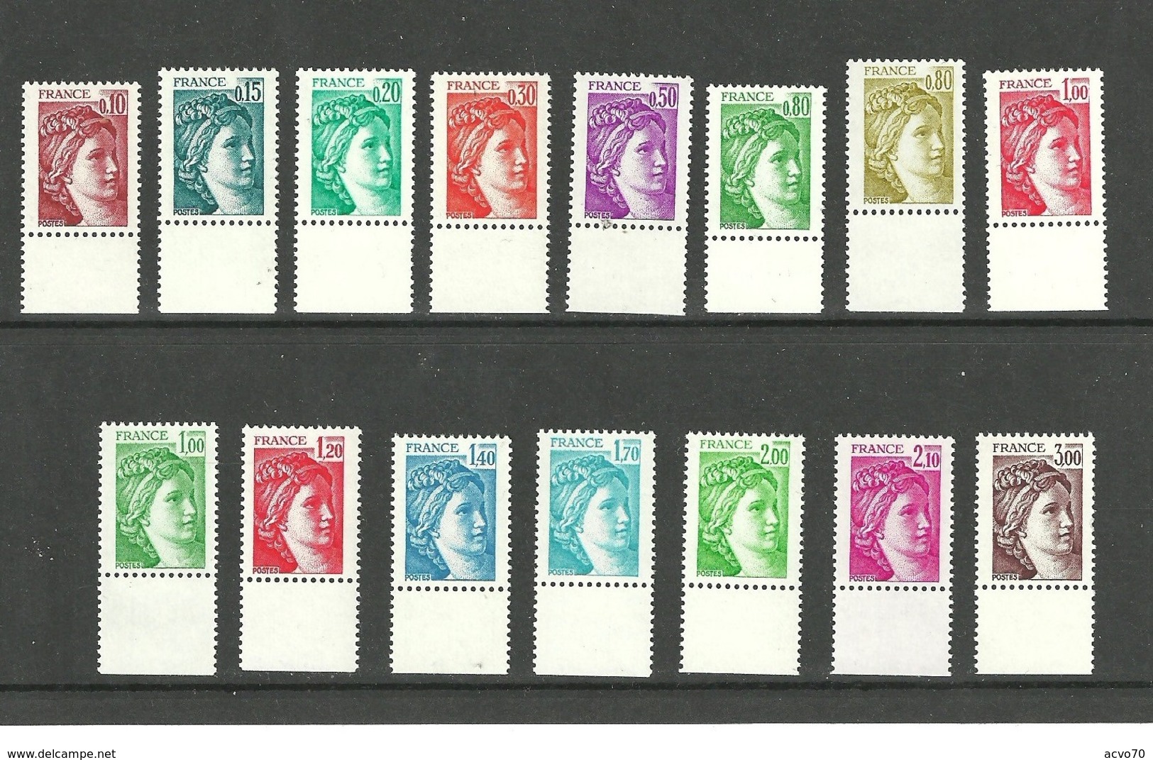 TIMBRE-POSTE FRANCE - YVERT 1962B à 1979B - SABINE SANS PHOSPHORE SIGNES - 1977-1981 Sabine De Gandon