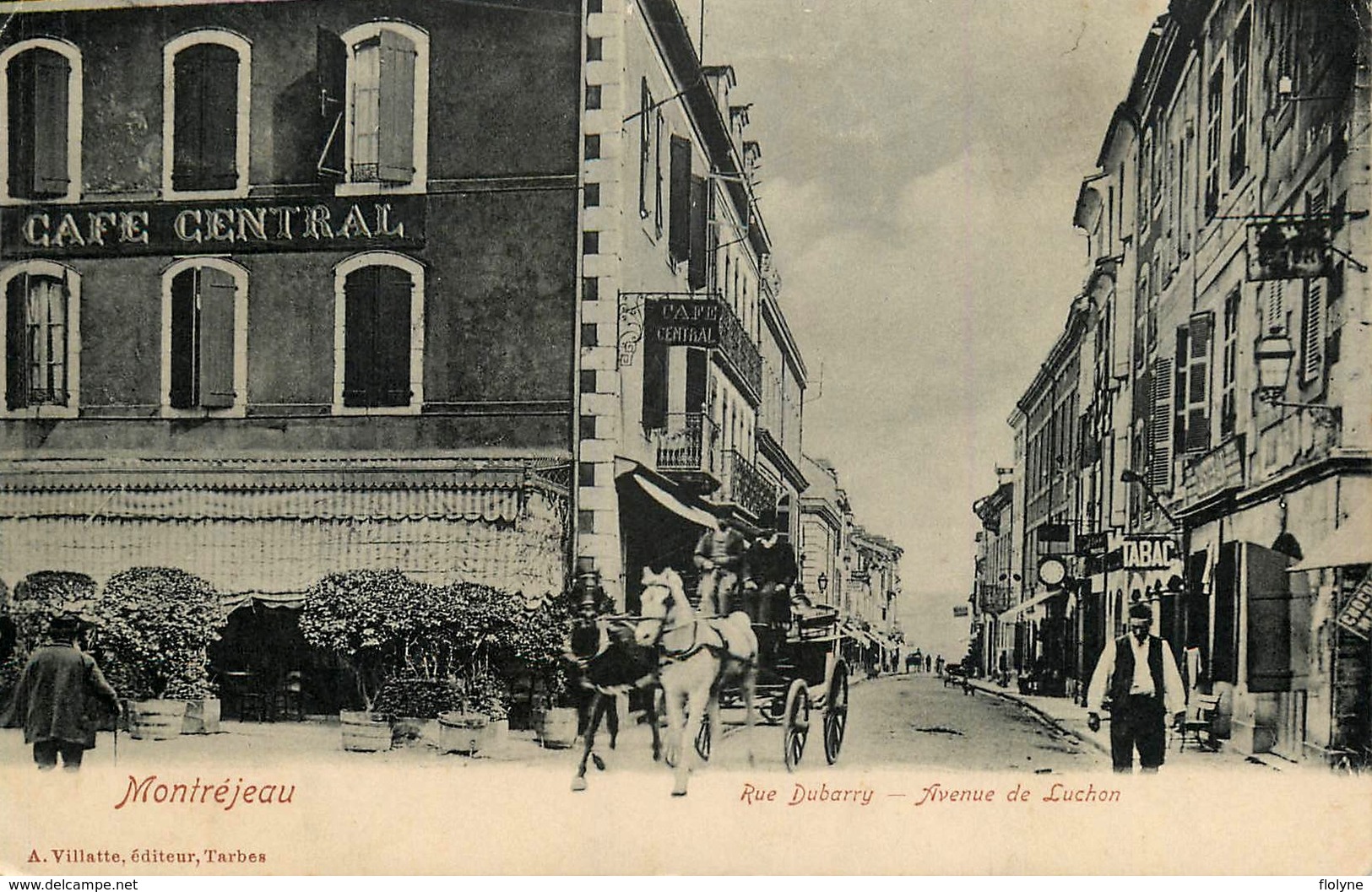 Montréjeau - 1905 - Rue Dubarry - Avenue De Luchon - " Café Central " - Tabac - Belle Animation - Montréjeau