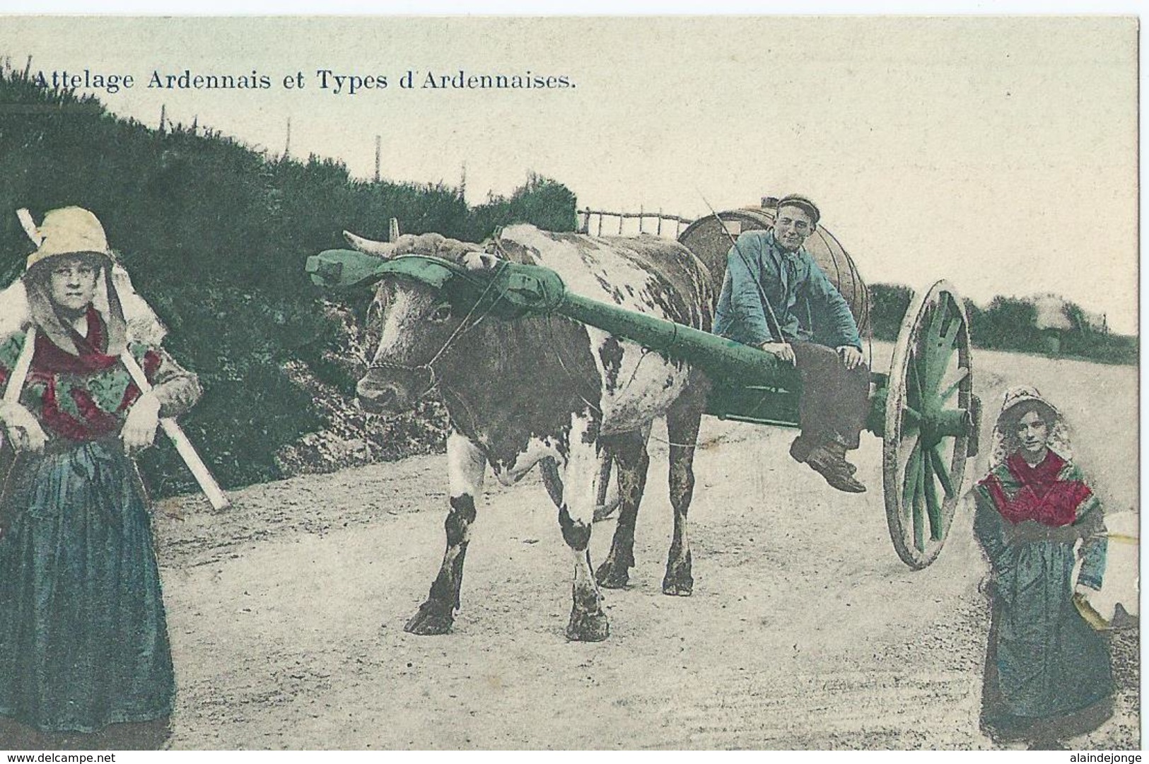 Attelage Ardennais Et Types D'Ardennaises - Phototypie Marco Marcovicci - 1910 - Spannen