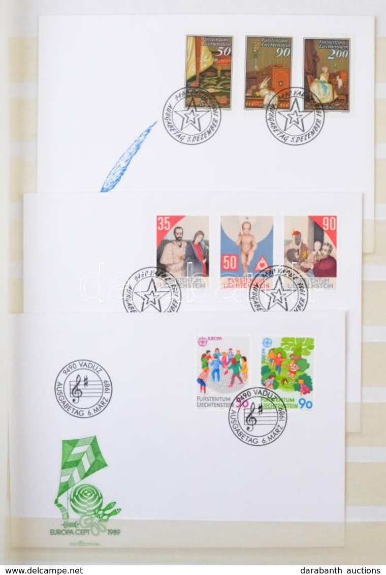 Liechtenstein 1985-1993 FDC Gyűjtemény 15 Lapos A/4 Berakóban - Otros & Sin Clasificación