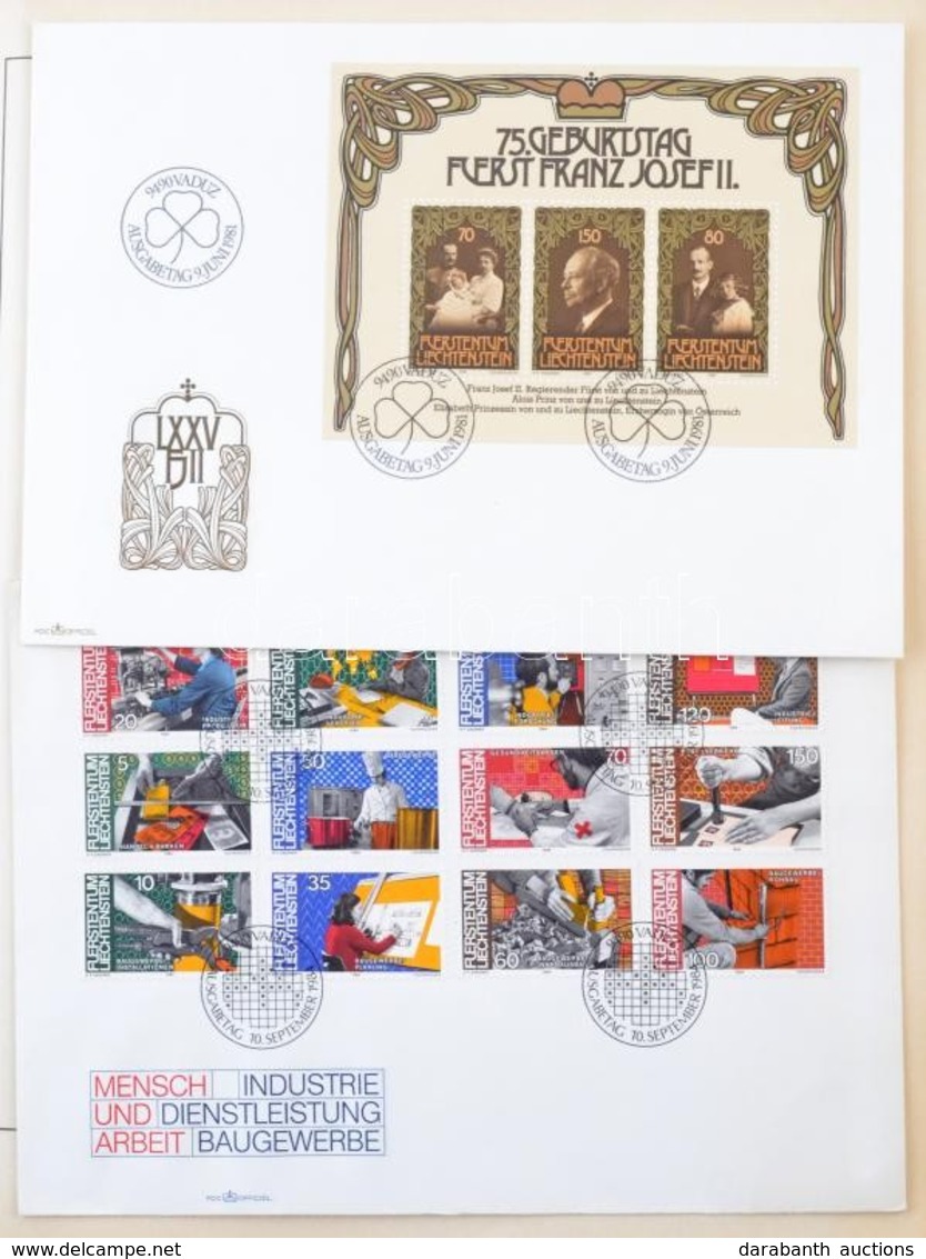 ** Liechtenstein 1964-1984 FDC Gyűjtemény és Kevés Postatiszta Bélyeg Schaubek Albumban - Otros & Sin Clasificación