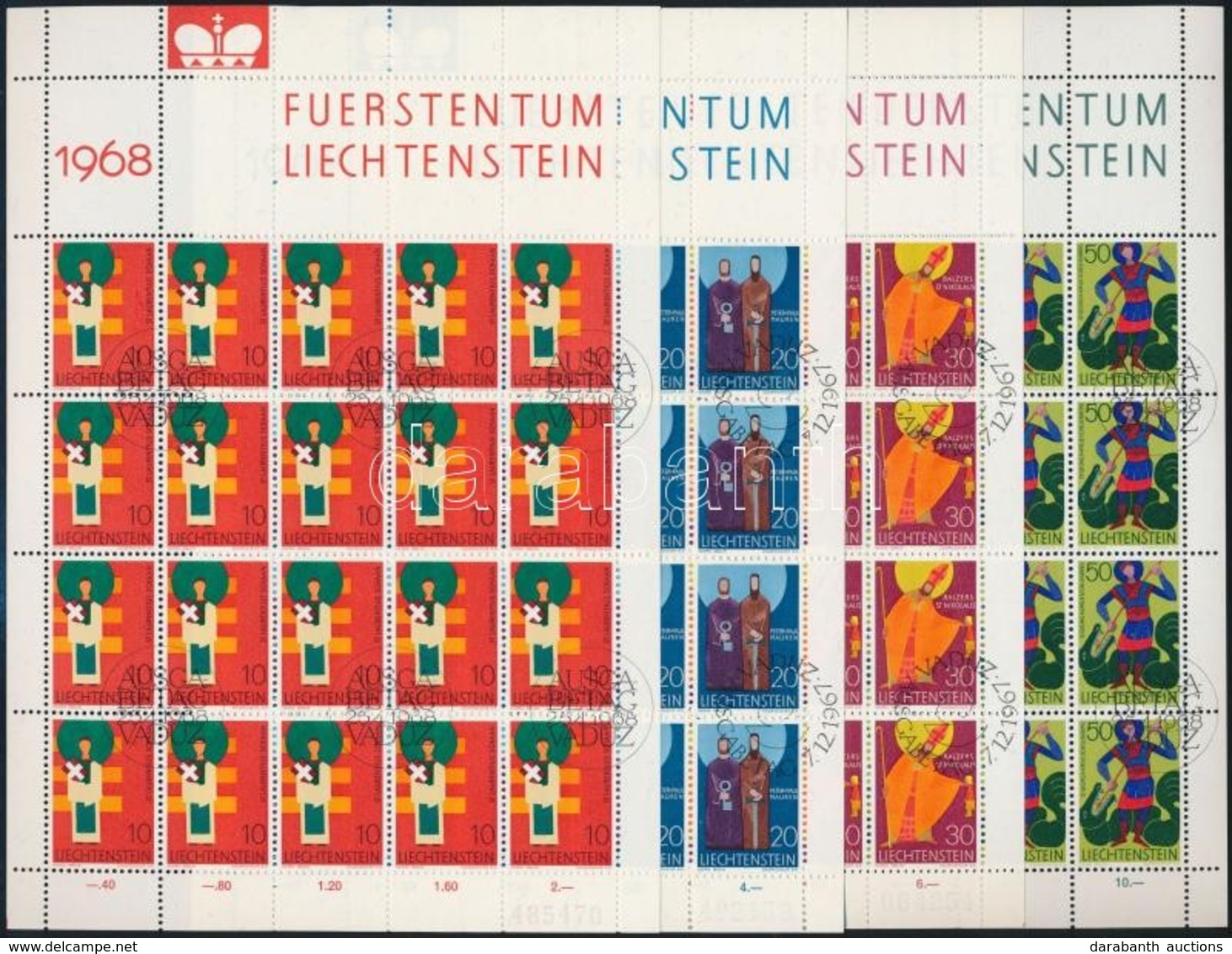 O Liechtenstein 20-as ívek Mi 486-494, 500-502, 543 (Mi EUR 200,-) - Otros & Sin Clasificación