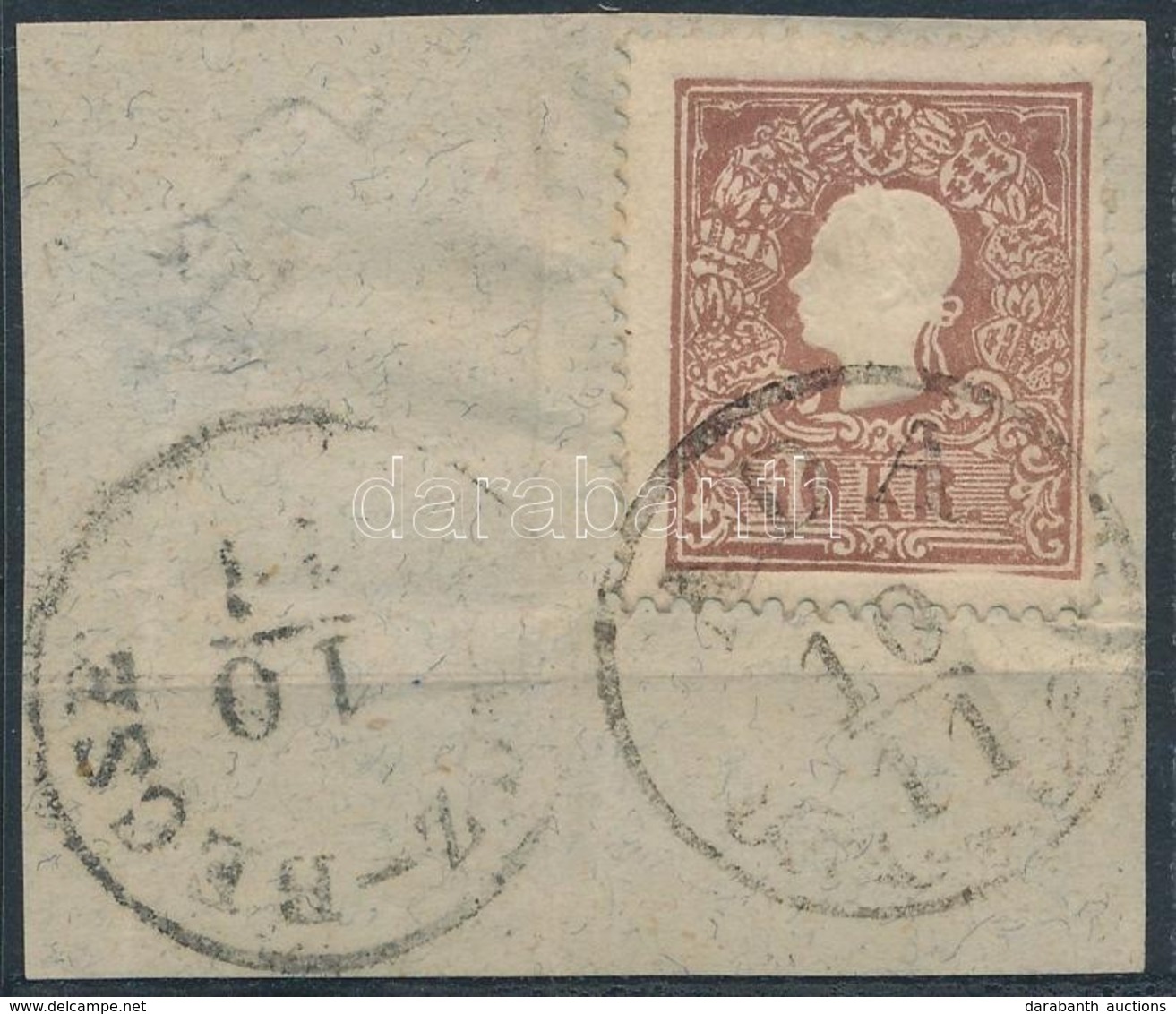 1858 10kr Kivágáson Két Helységbélyegzővel 'ADA' (Gudlin 150 P) , 'RACZ-BECSE' - Sonstige & Ohne Zuordnung