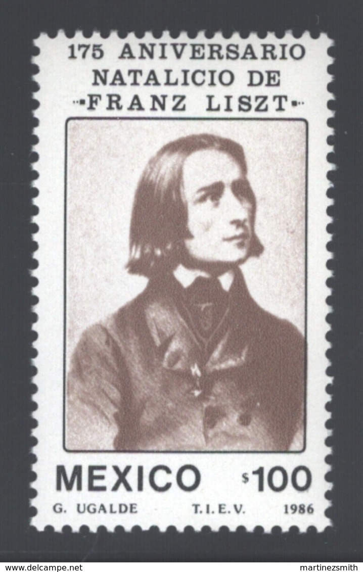 Mexico - Mexique 1986 Yvert 1171, 175th Anniversary Of The Birth Of The Composer Franz Liszt - MNH - Mexique